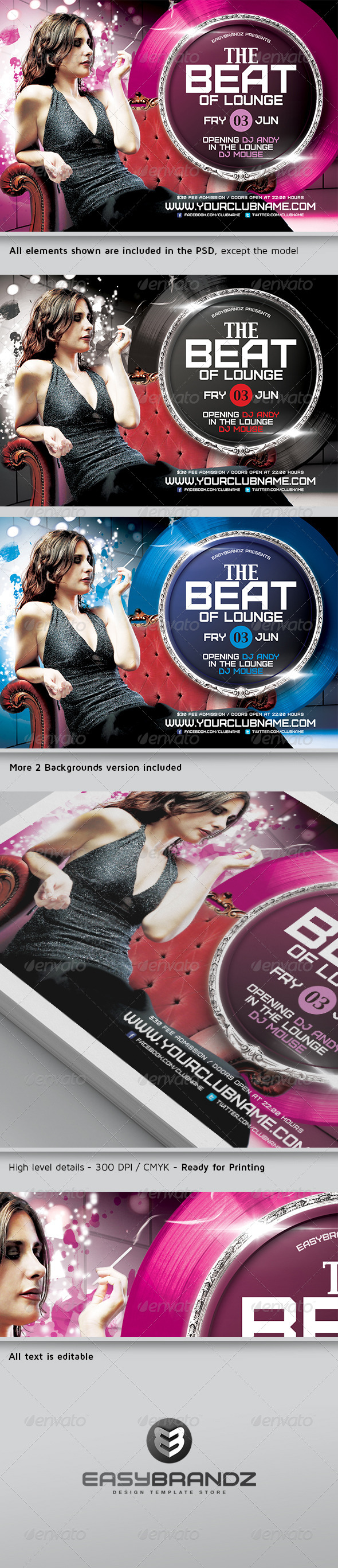 The Beat of Lounge Flyer Template - Events Flyers
