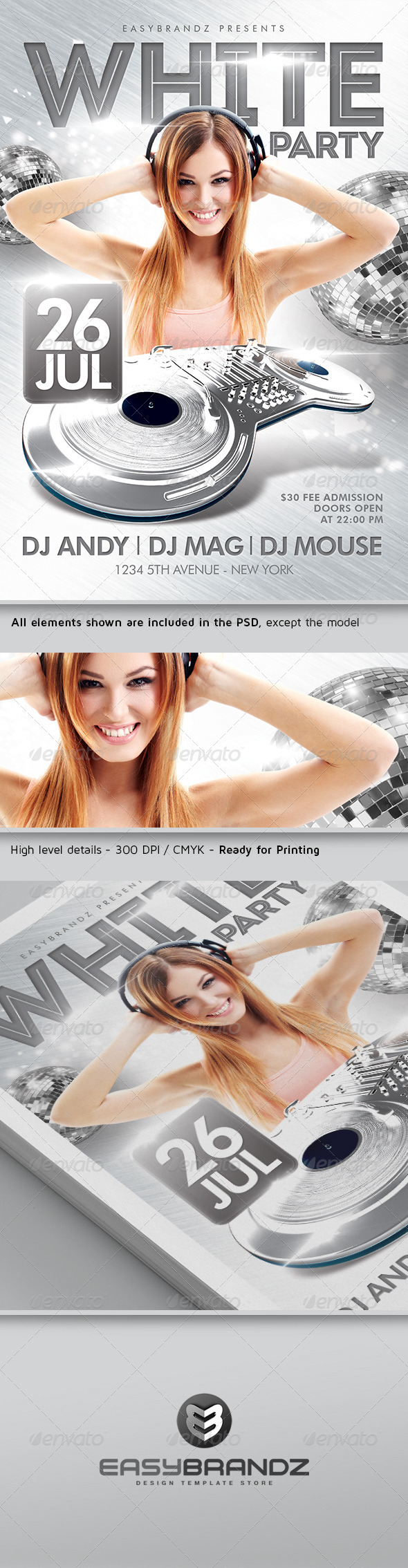 White Party Flyer Template - Events Flyers