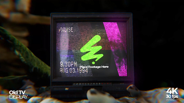 Old TV Mockup Display Video Displays template preview