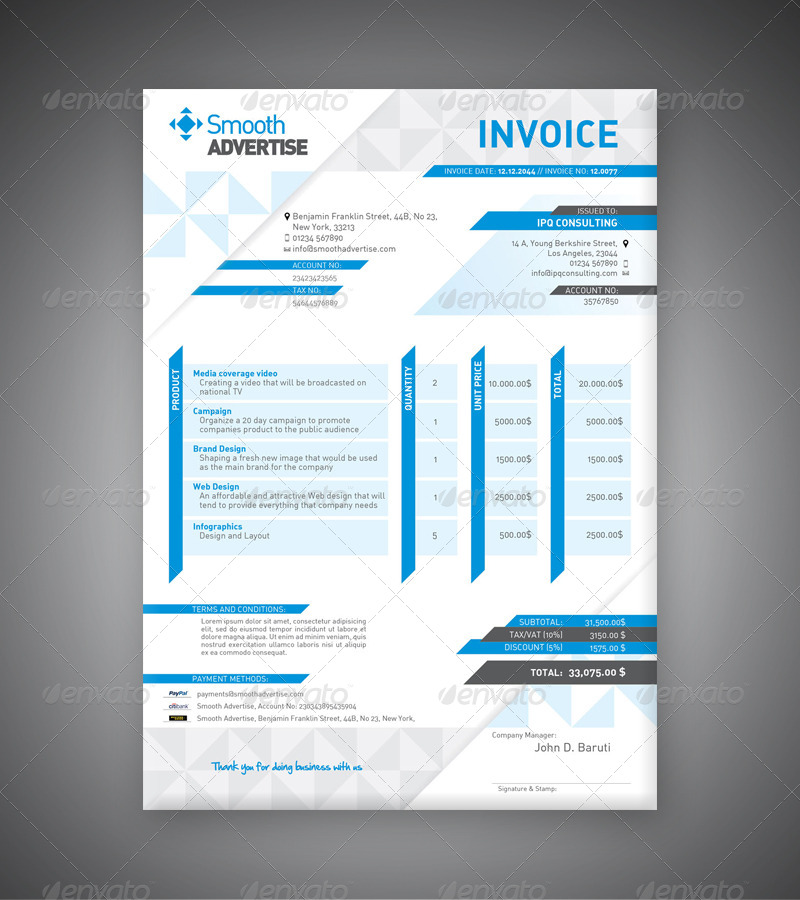 corporate invoice template