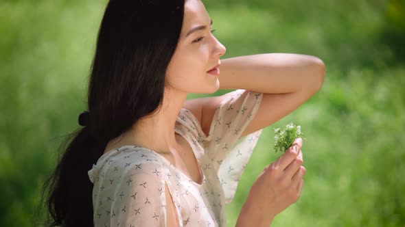 Woman Portrait with Wild Flowers alt