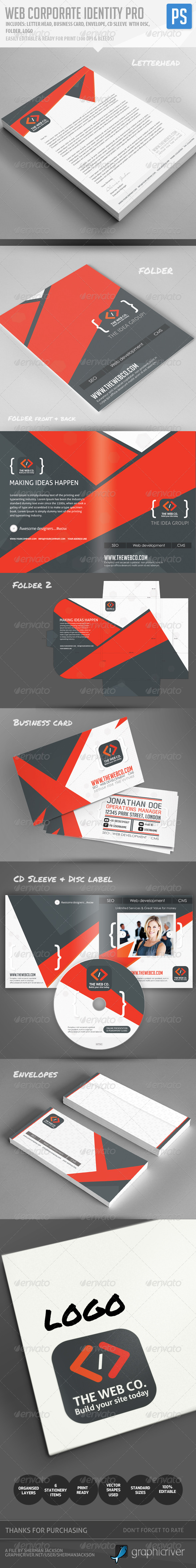Web Corporate Identity Pro - Stationery Print Templates