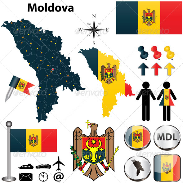 Map of Moldova - Travel Conceptual