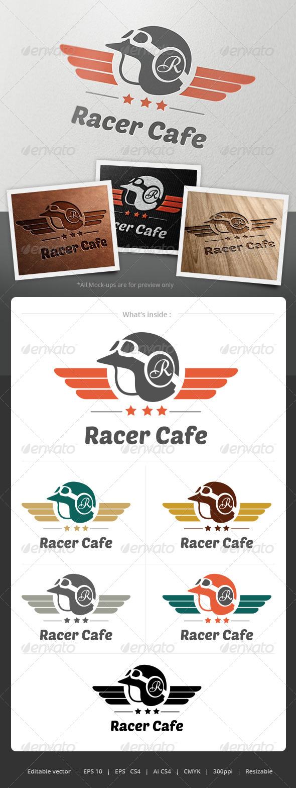 Racer Cafe Logo - Objects Logo Templates
