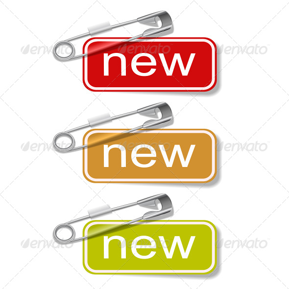 Vector Set of Color Stickers - Web Elements Vectors