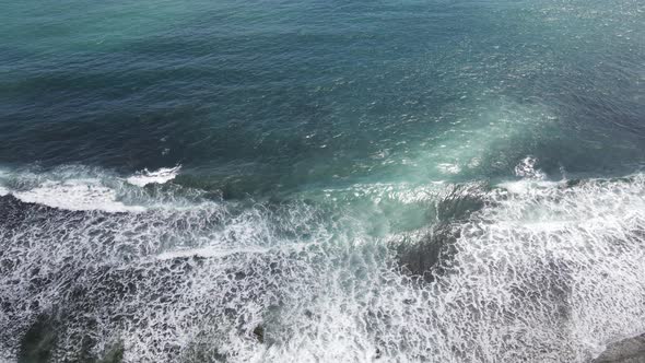 Aerial view of beautiful seamless never ending footage while blue sea waves alt