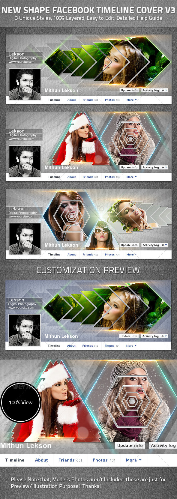 New Shape Facebook Timeline Cover V3 - Facebook Timeline Covers Social Media