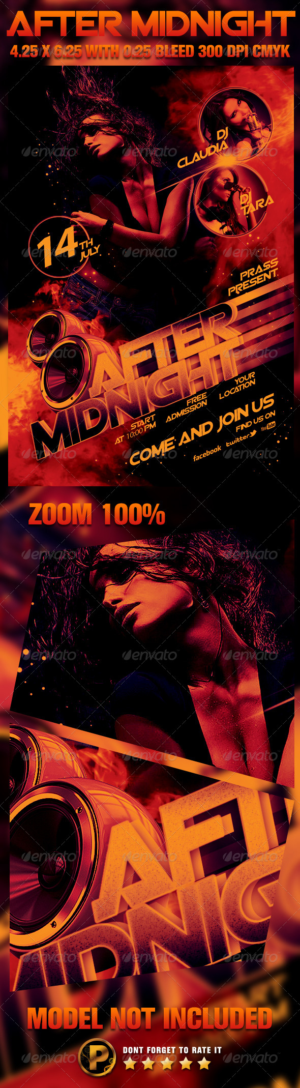 After Midnight Flyer Template - Clubs & Parties Events