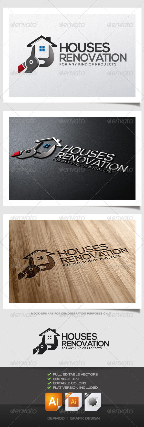 Houses Renovation Logo - Buildings Logo Templates