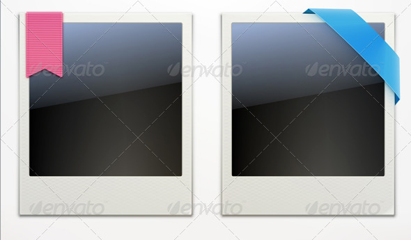 Two Retro Polaroid Photo Frames - Borders Decorative