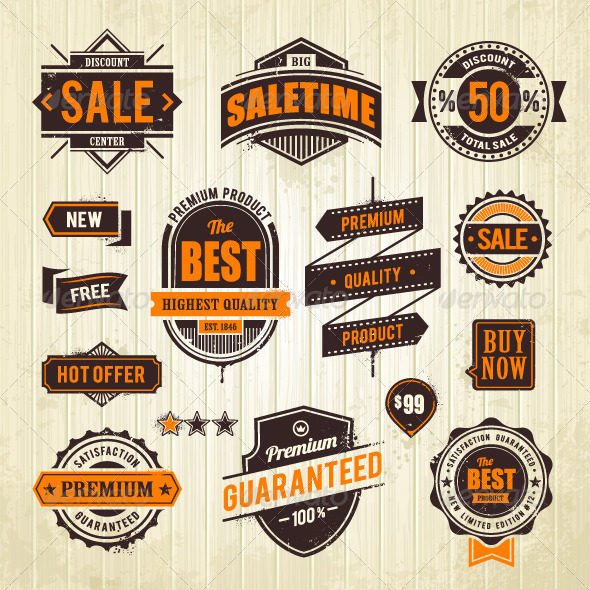 Grunge Sale Emblems - Vectors