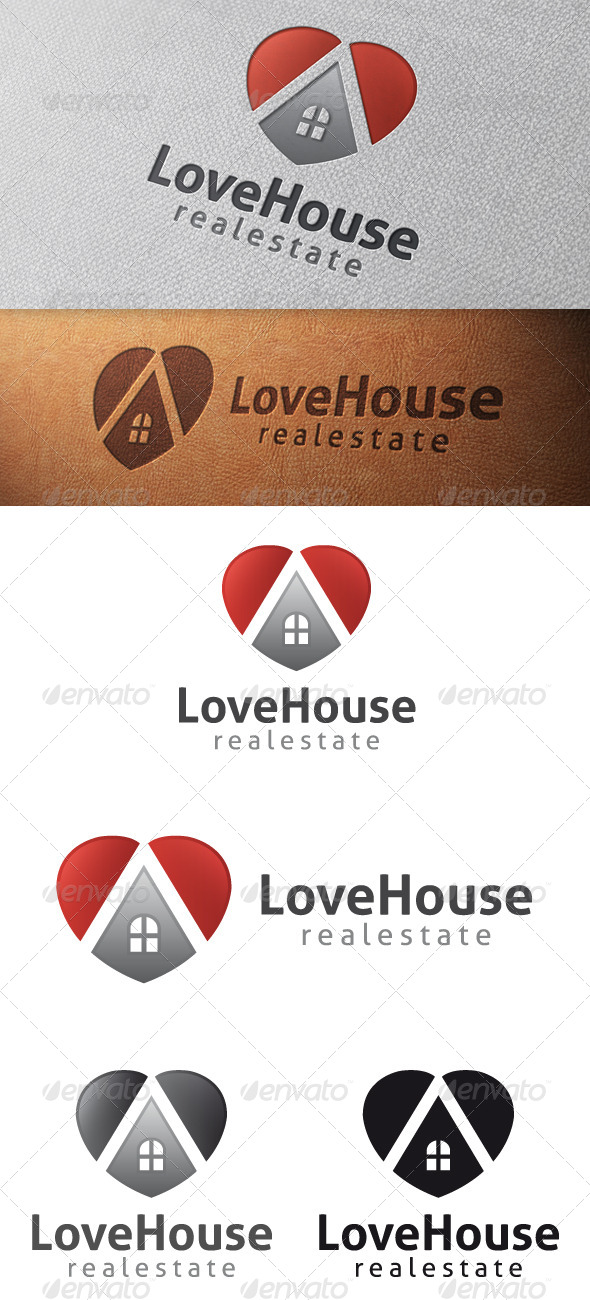 Love House Logo Template - Buildings Logo Templates