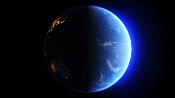 Blue Earth Day Vs Night Sun From East Seamless Loop alt