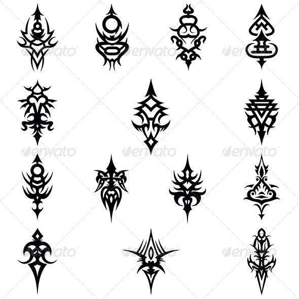 Tribal Tattoo Design Elements - Vector Pack - Tattoos Vectors