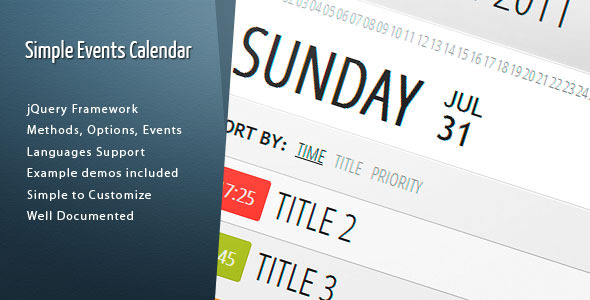 Simple Events Calendar - CodeCanyon 462149