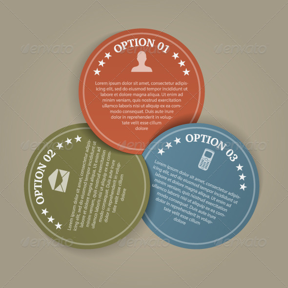 Business Color Papers Circles 3 Steps - Concepts Business
