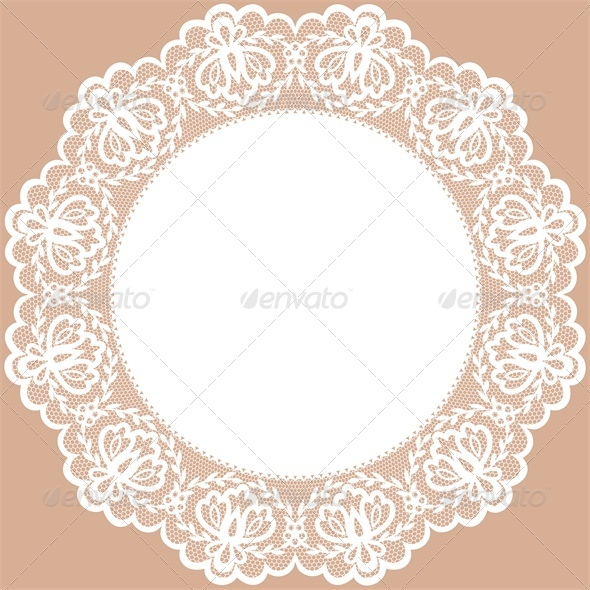 Vintage Card with Lace Doily and Bow - Backgrounds Decorative