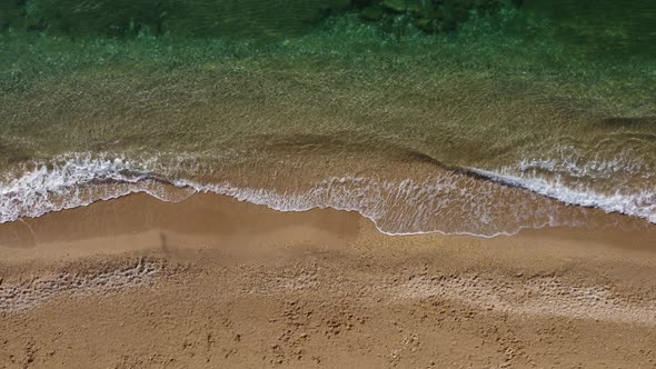 Beautiful Remote Beach with Crystal Clear Water Aerial View alt