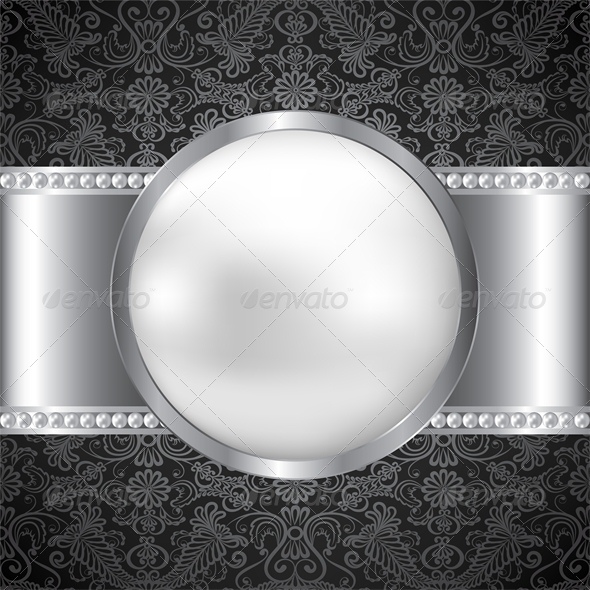 Background with Pearl and Silver Frame - Backgrounds Decorative