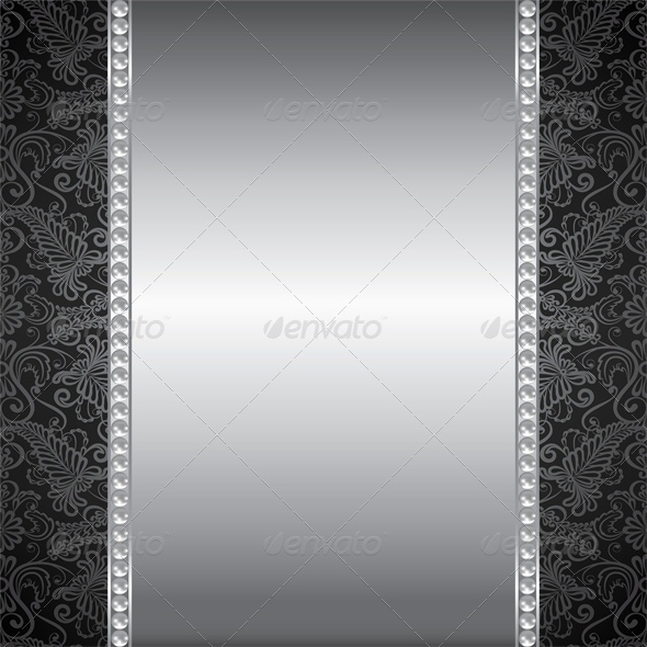 Background with Pearl and Silver Frame - Backgrounds Decorative