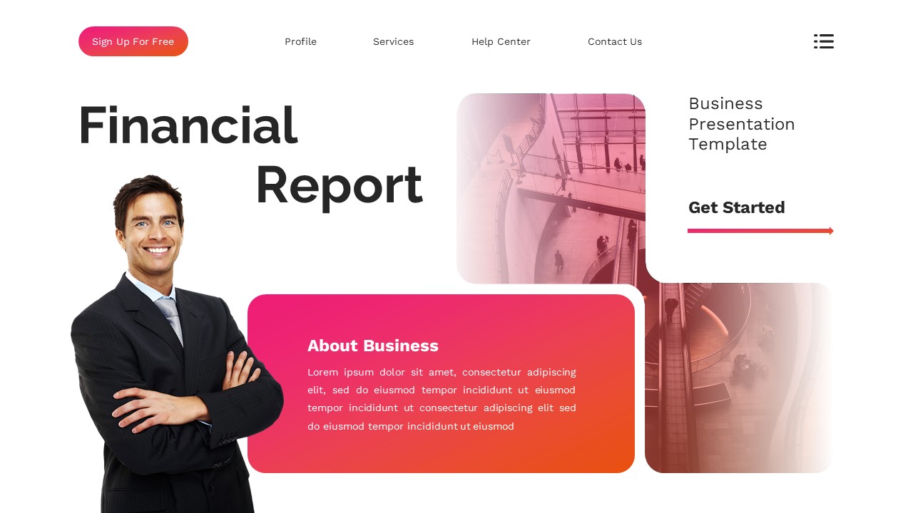 Financial Report - Business Google Slide Templates, Presentation Templates