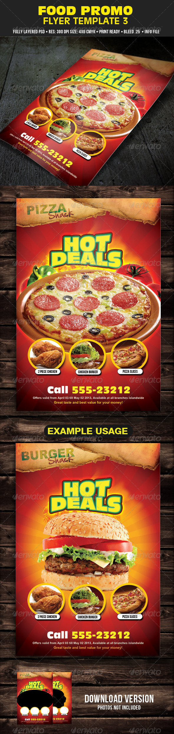 Food Promo Flyer Template 3 - Restaurant Flyers