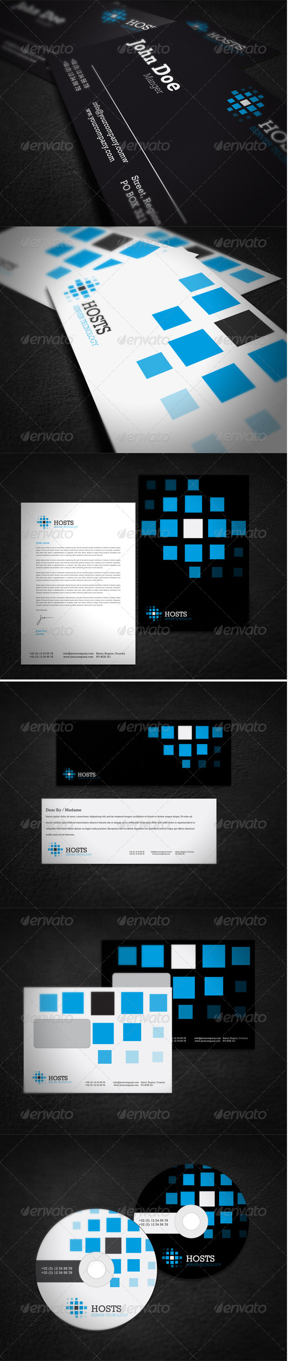 Hosting Company Corporate Identity - Stationery Print Templates