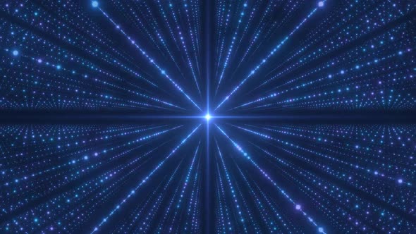 Futuristic Digital Matrix Grid of Technology Big Data Glow Particles - 1080p alt