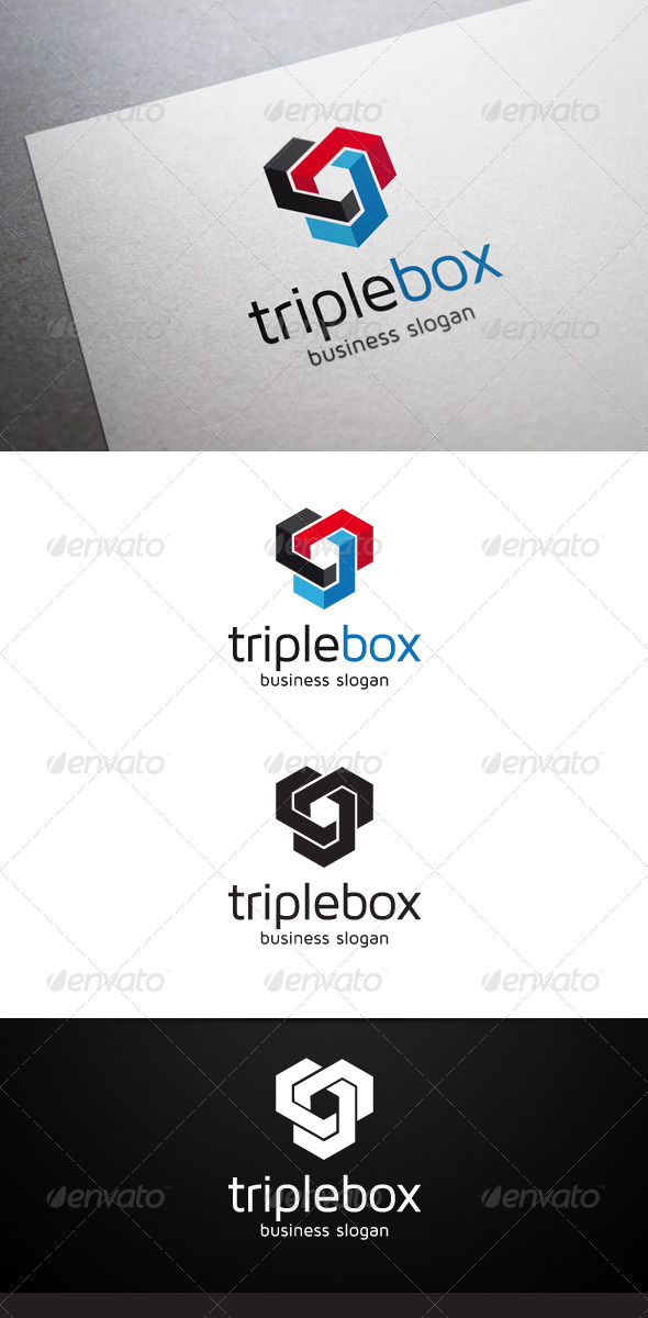 Triple Box Logo - Abstract Logo Templates