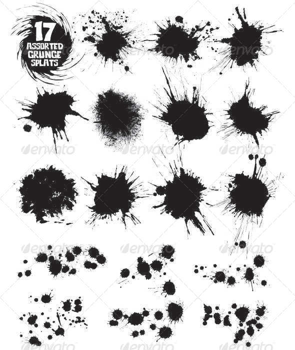 17 Assorted Grunge Splats - Miscellaneous Conceptual
