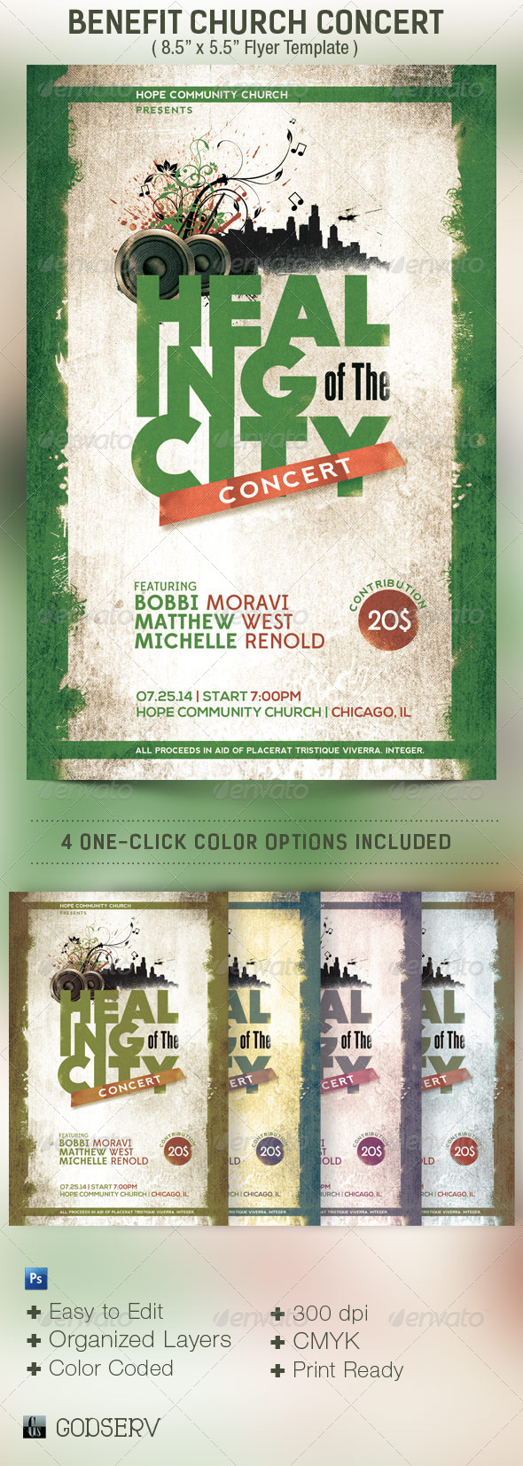 Benefit Concert Church Flyer Template - Church Flyers