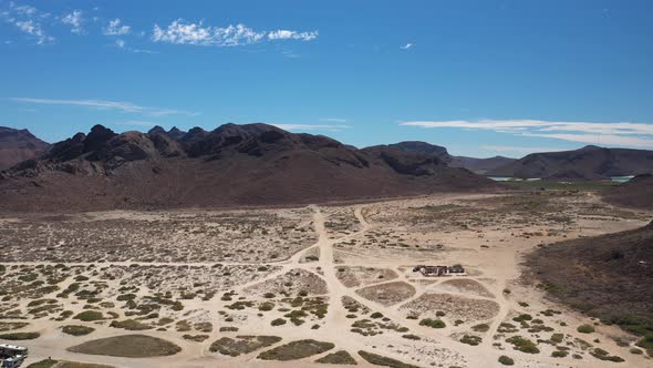Aerial View of Desert Area Near Tecolote Beach at La Paz
