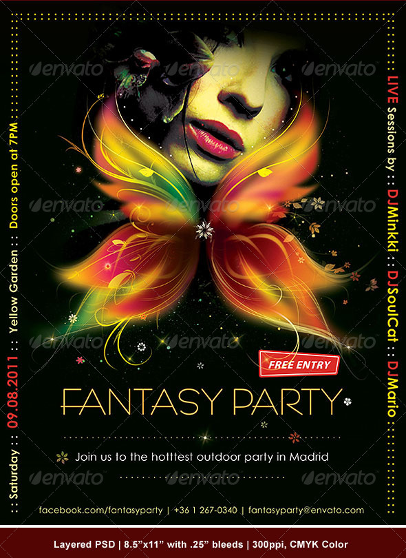 Fantasy Party Poster/Flyer - Clubs & Parties Events