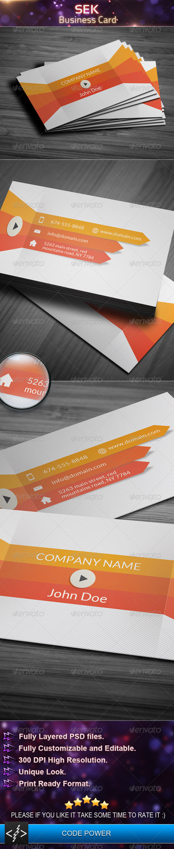 Sek - Business Card - Corporate Business Cards