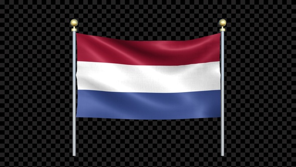 Netherlands Flag Waving In Double Pole Looped alt
