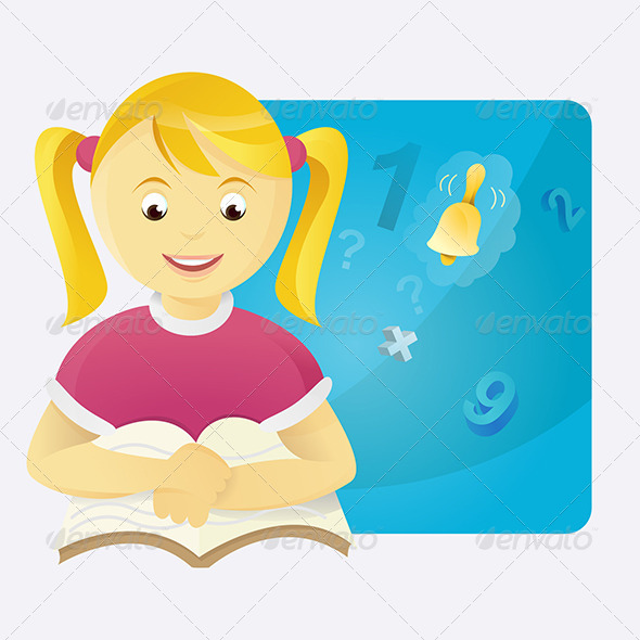 Girl in Class-Room - Characters Vectors