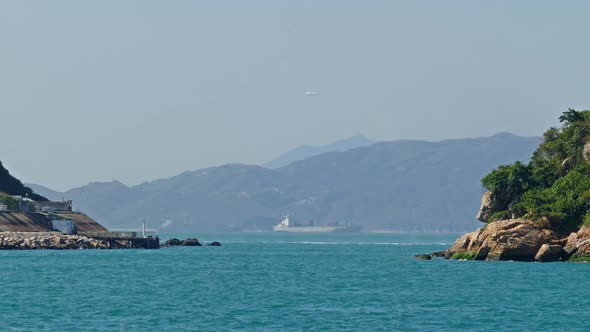 Large Container Ship and Boats alt