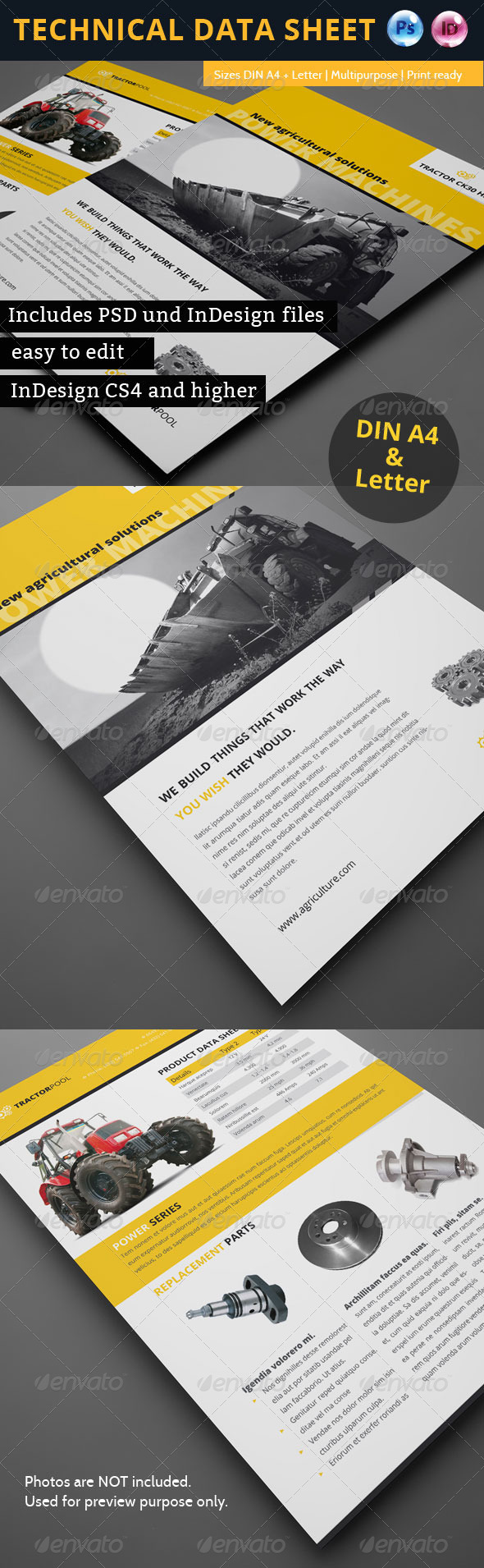 Technical Data or Product Sheet - Corporate Flyers