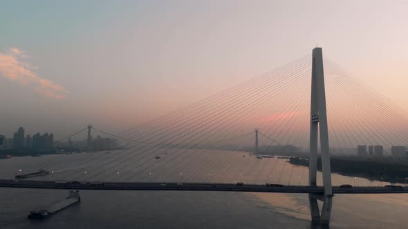 Sunrise of Yangtze River Bridge alt