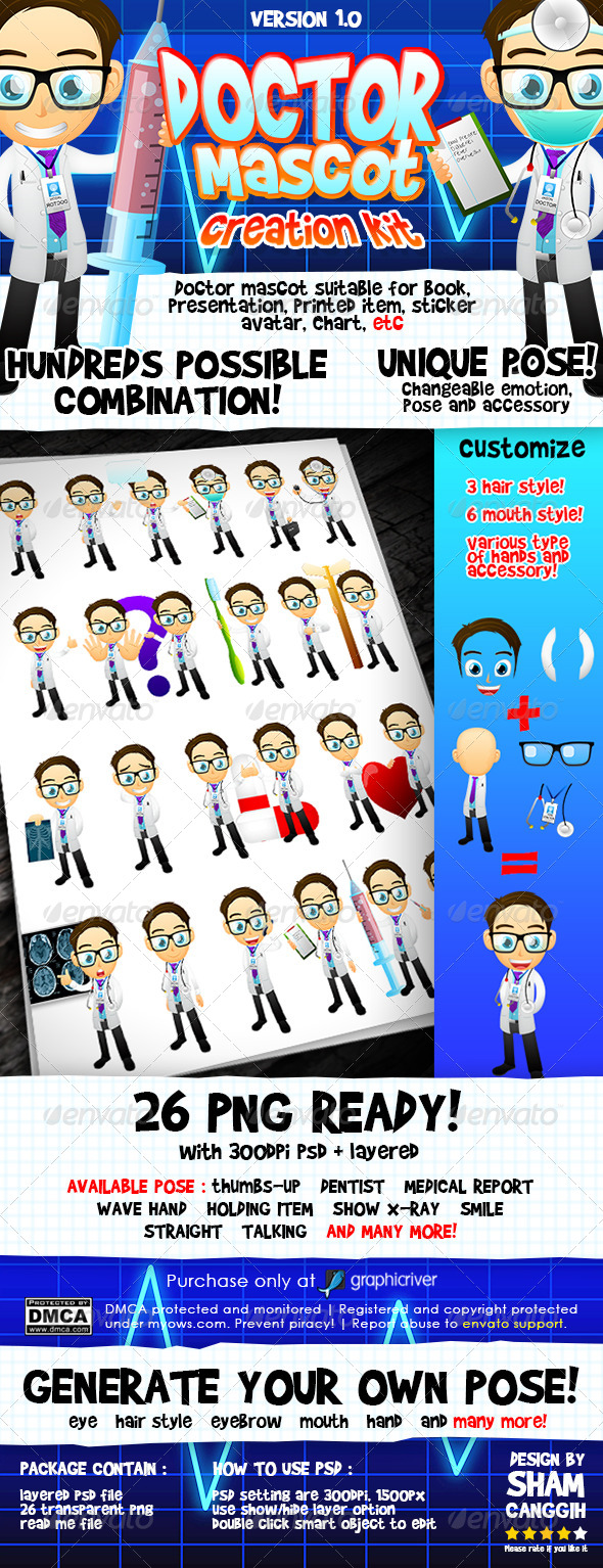Doctor Mascot - Characters Illustrations