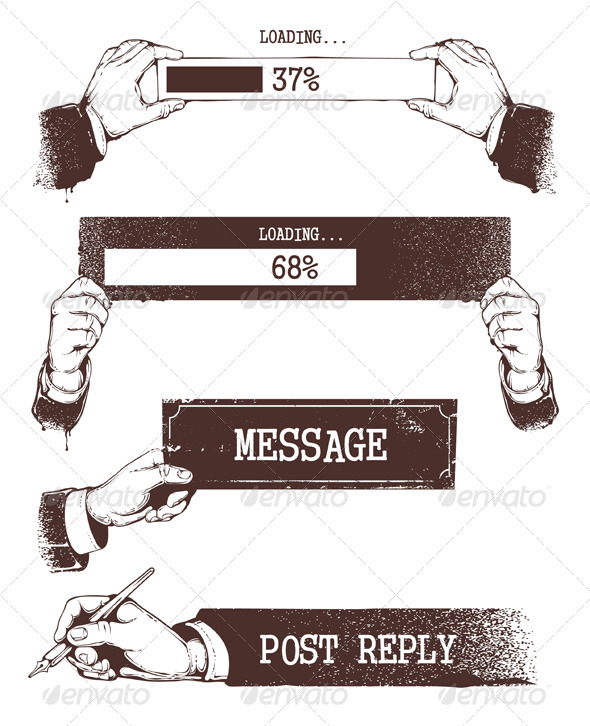 Set of vintage progress indicators