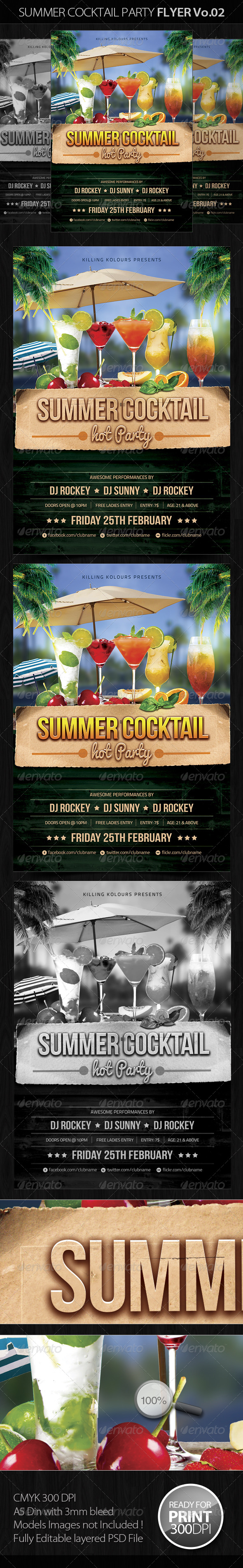 Summer Cocktail Party Flyer Vo.2 - Clubs & Parties Events