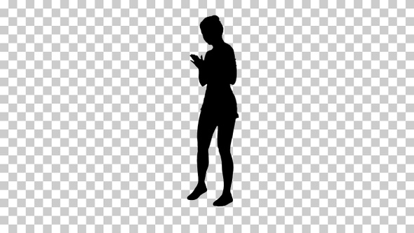 Silhouette  girl dancing , Alpha Channel alt