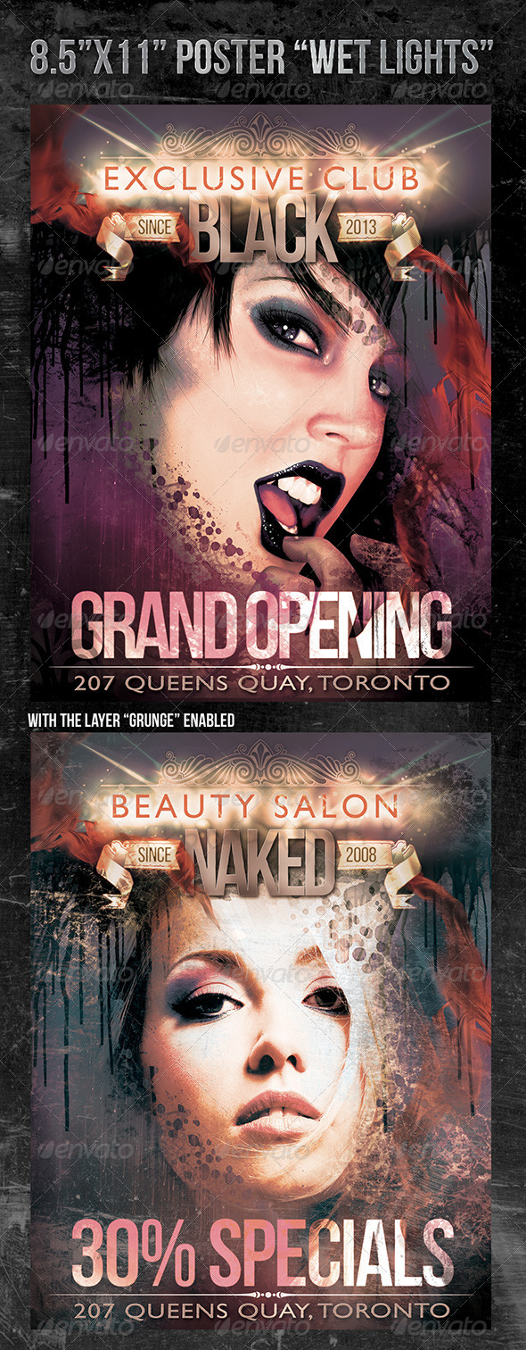 Poster "Wet Lights" - Flyers Print Templates