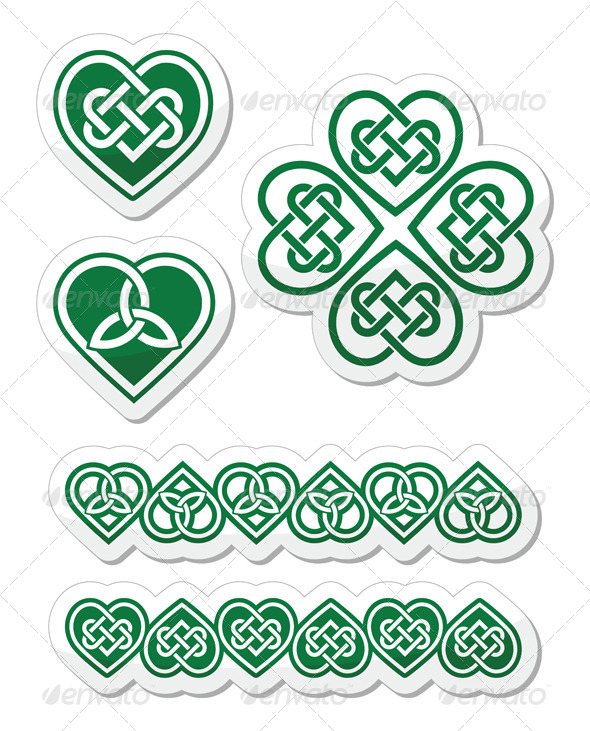 Celtic Green Heart Knot Set - Patterns Decorative