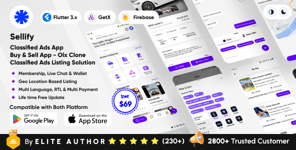 Sellify - Classified Ads App - Buy & Sell App - Olx Clone - Classified Ads Listing Full Solution