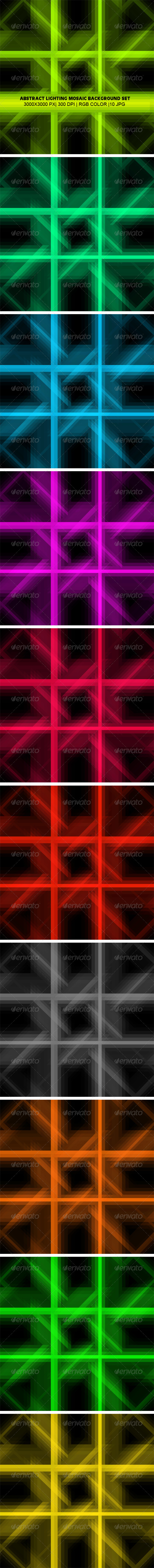 Lighting Mosaic Background Set - Backgrounds Graphics