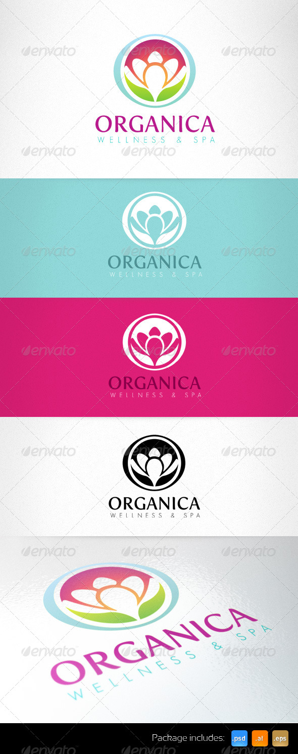 Organica Wellness Spa Healthcare Center Logo - Nature Logo Templates