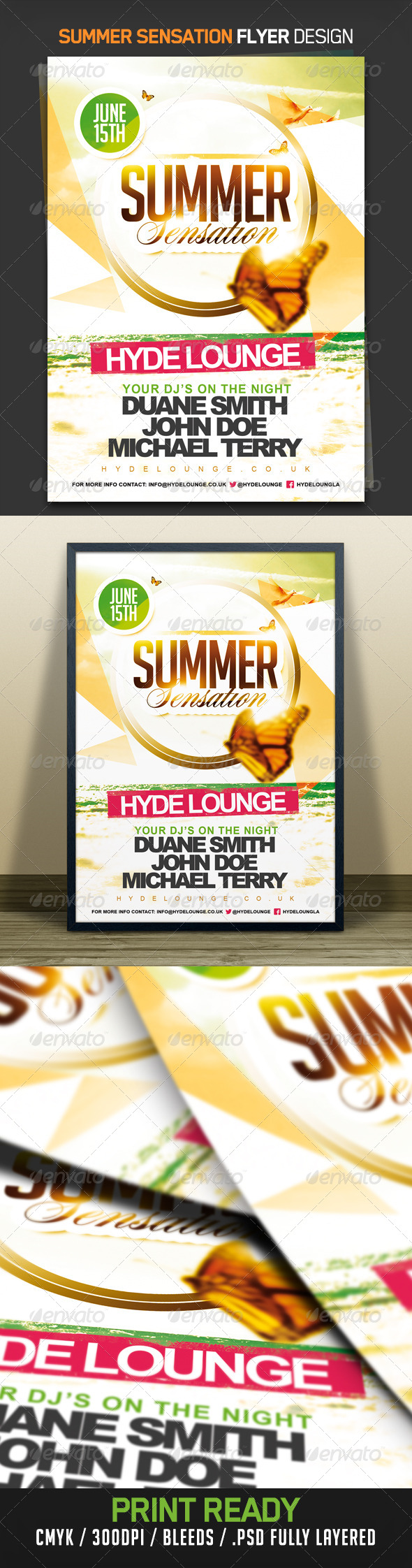 Summer Sensation Flyer - Clubs & Parties Events