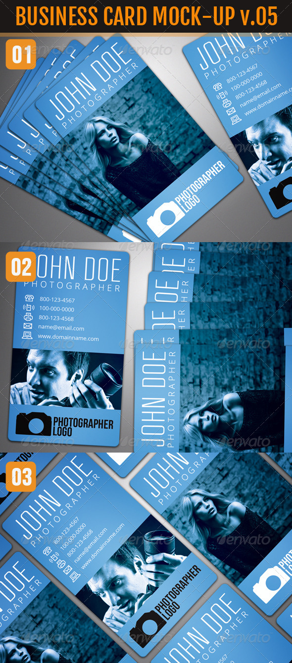 Photo Realistic Business Card Mock-Up Vol.5 - Business Cards Print